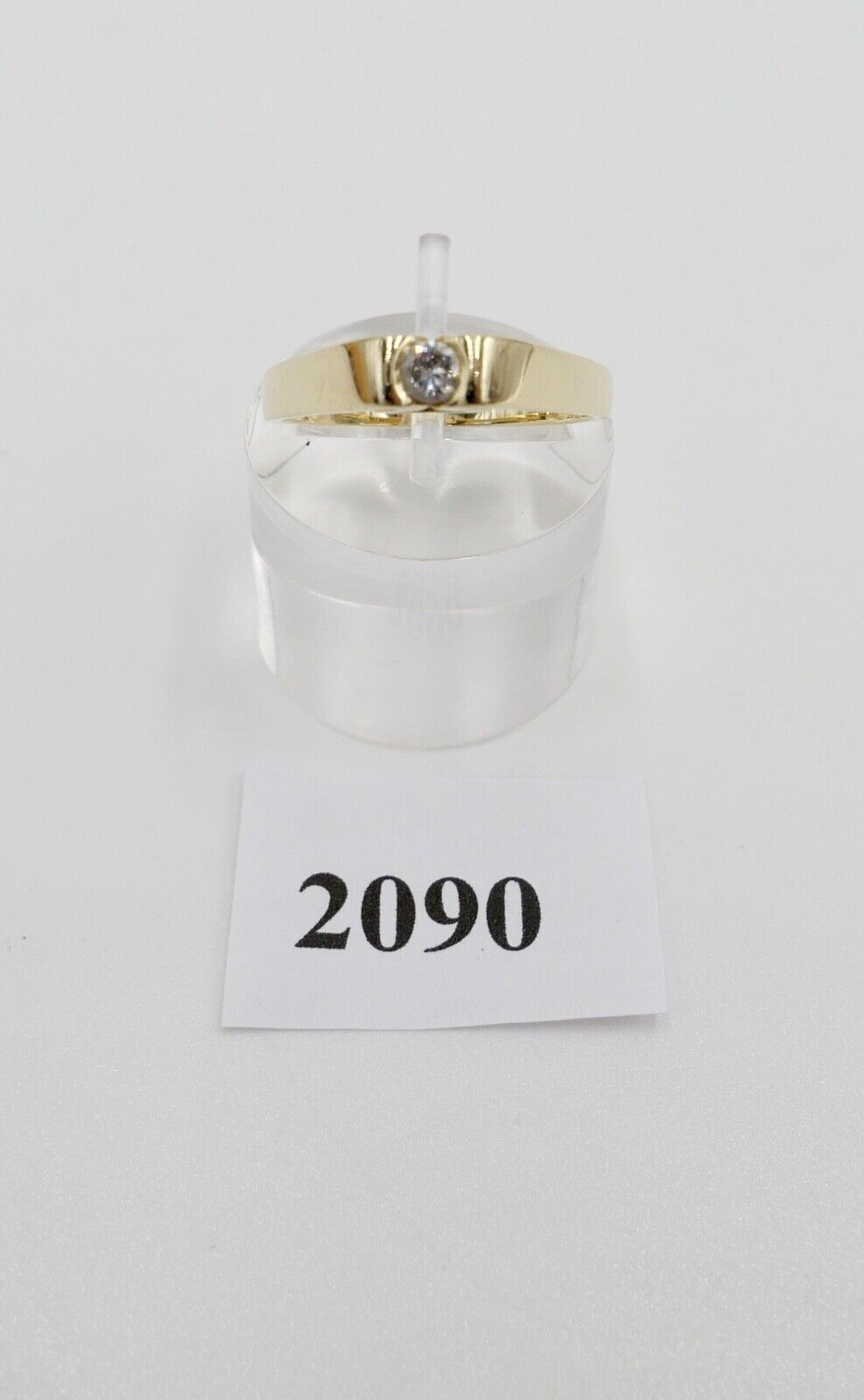 Massiver 80er Jahre Solitär Brillant Spannring 585 14K Gold Ring Gr.59