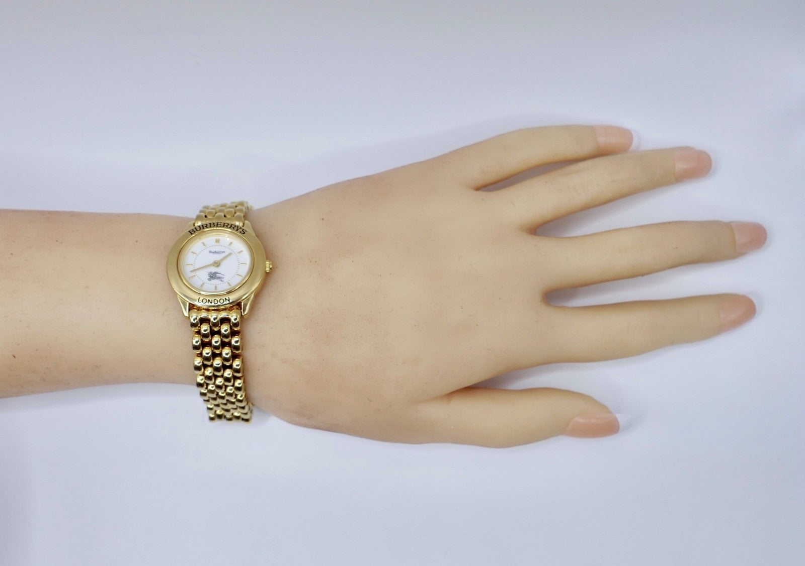 Burberrys Damen Uhr 1206 Box & Papiere Vintage 1996 Quarz vergoldet