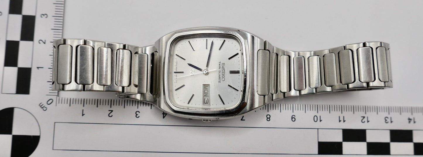 Seiko Twin Quartz Herrenuhr 9923-5000 Silber ZB Original Band deutsch englisch