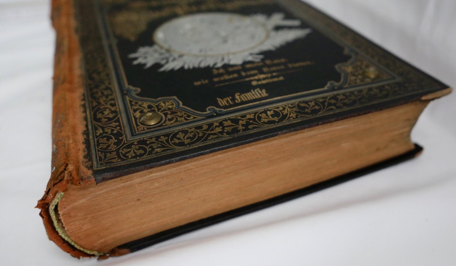 19. Jh  Evangelisches Haus-Predigtbuch Prachteinband Goldprägung Bibel Enßlin