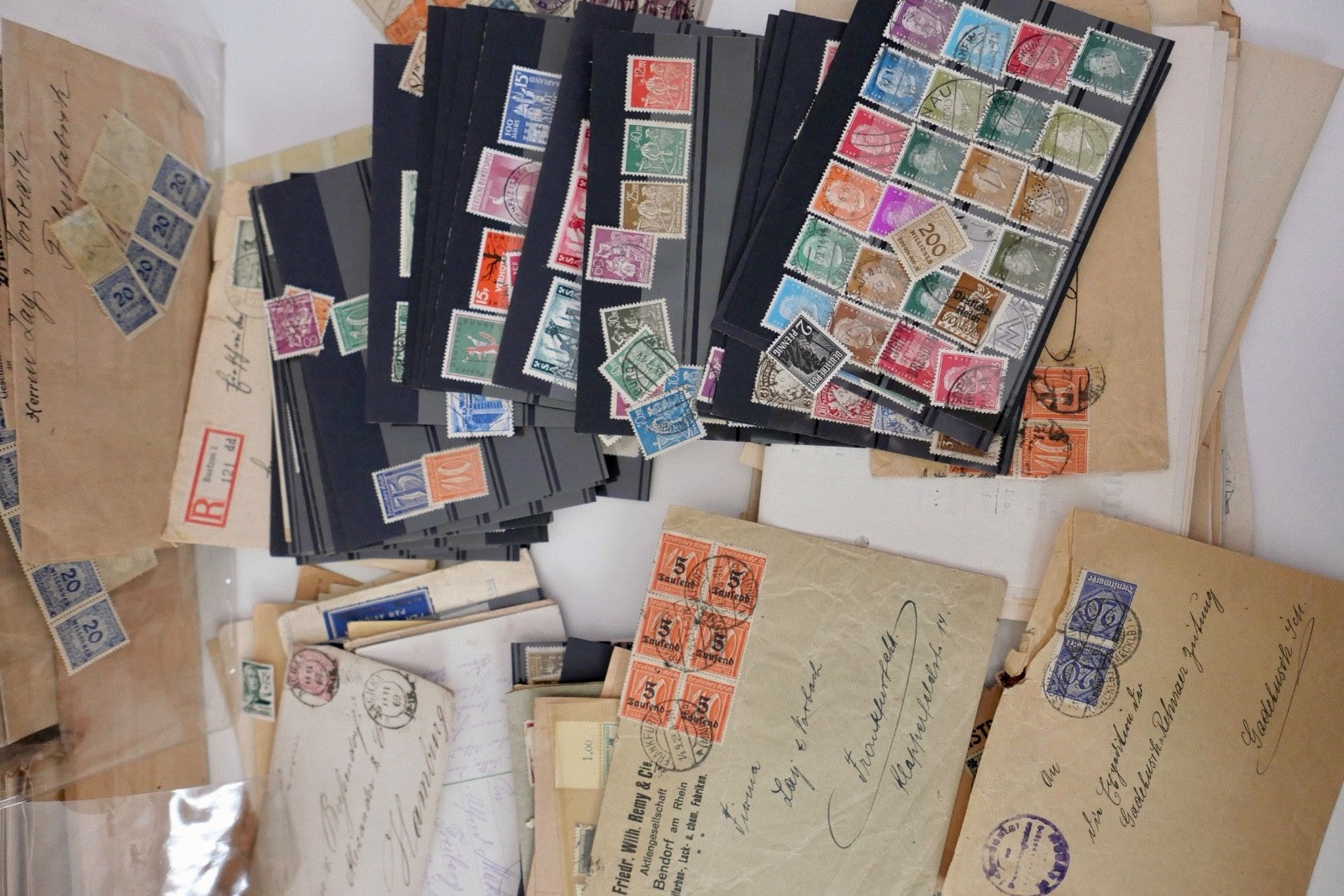 Großes Briefmarken-Konvolut Deutsches Reich Inflation 3. Reich Belege Einheiten