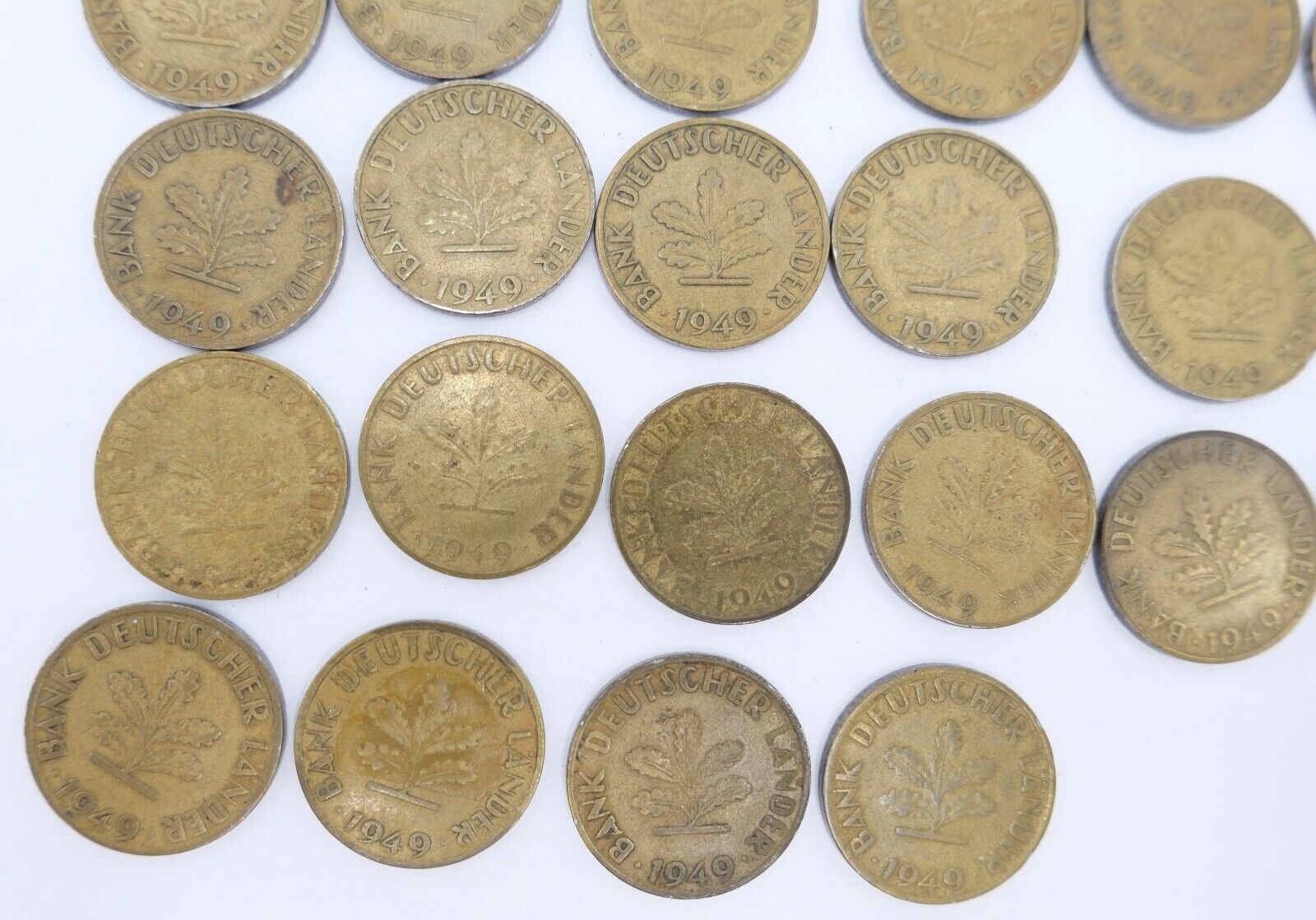 21x 10 Pfennig 1949 D F G J Jäger J. 378 ss-vz