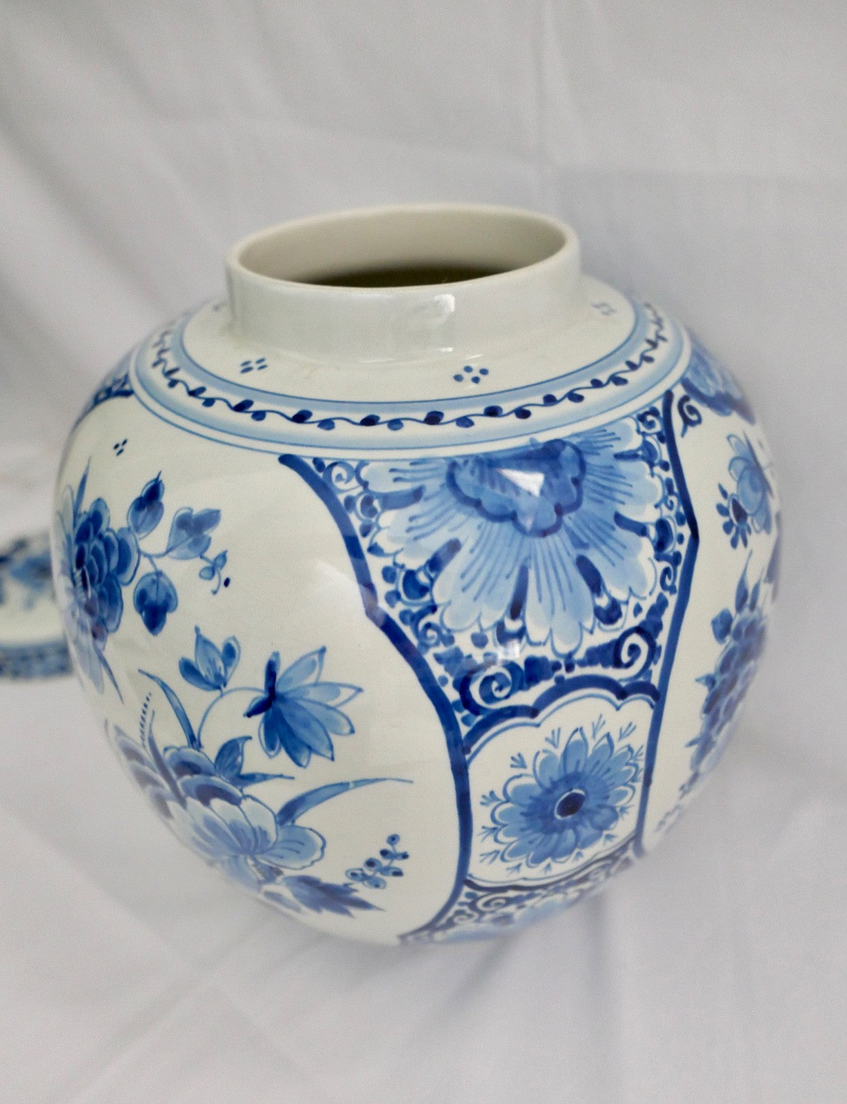 altes Deckelgefäß Ingwertopt Delft 1924 Maler AB