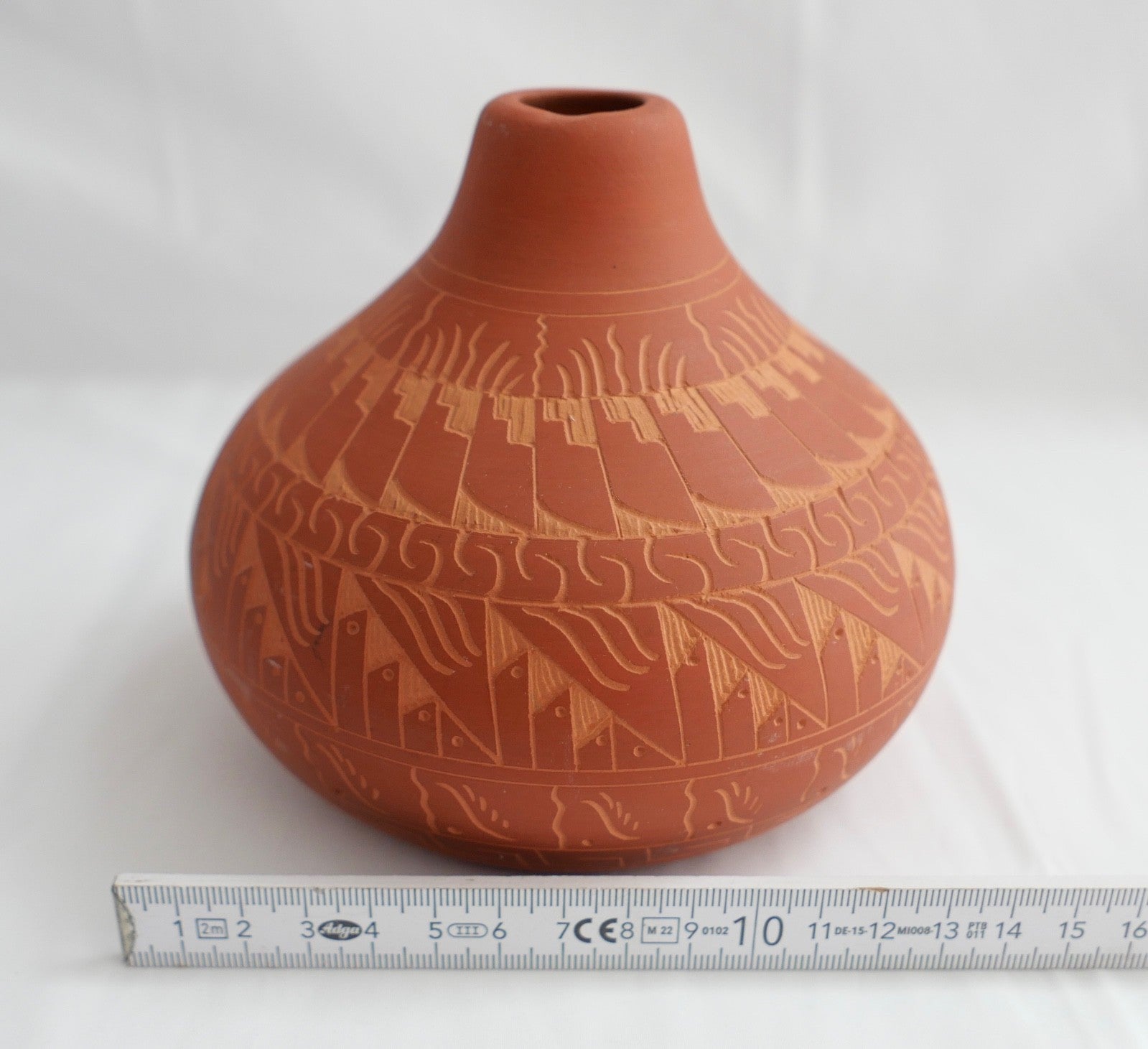80er Jahre kleine designer Ton Terrakotta Blumenvase von Johan Johnn Johnson