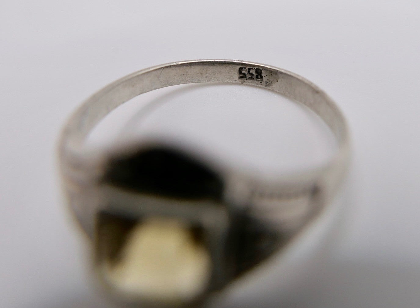 Alter Art Déco Ring 835 Silber mit Glasstein & Markasiten Größe 55 56 Damenring