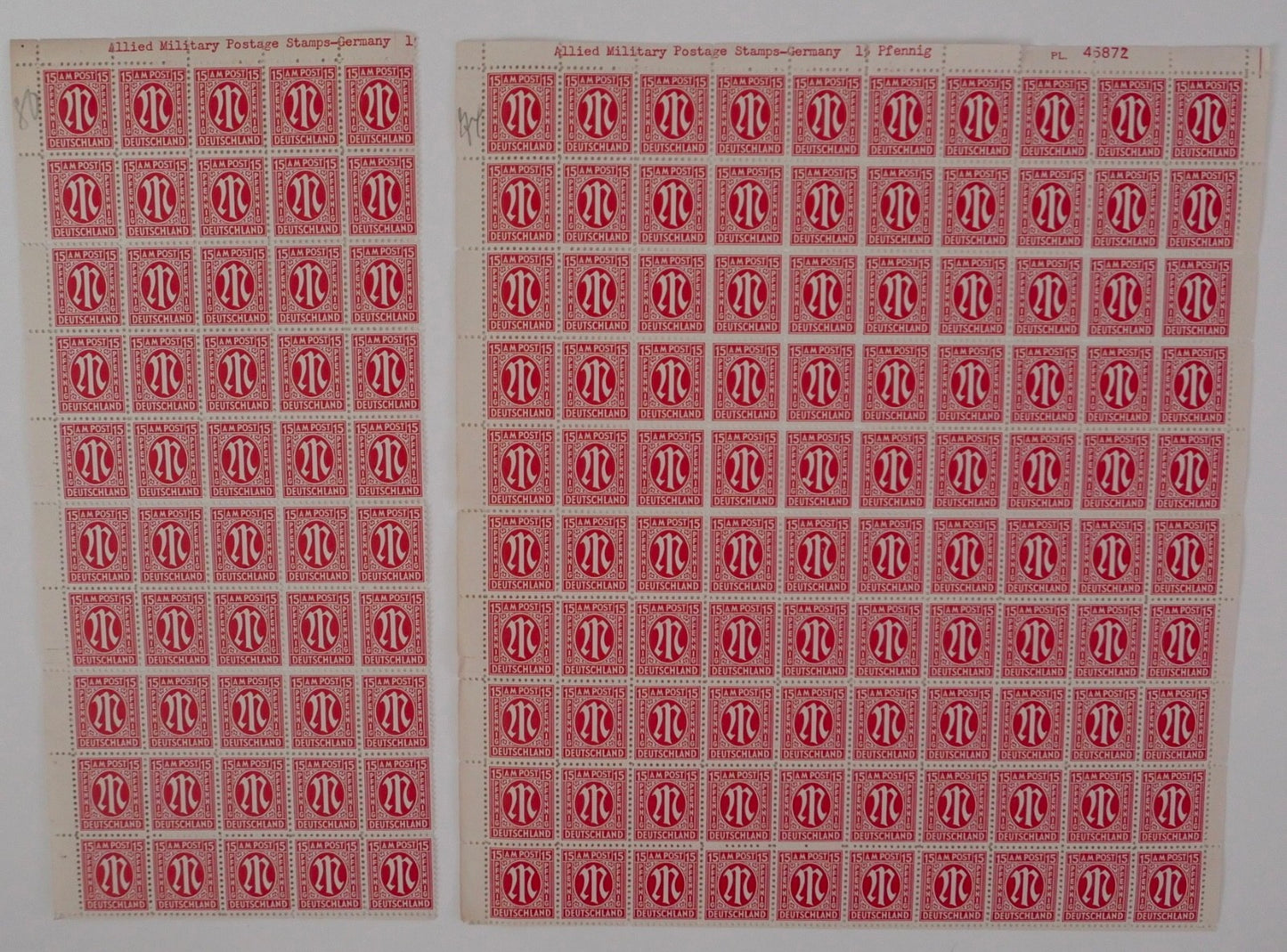 Großes Konvolut AM Post Postfisch Deutschland Briefmarken Bogen Bogenteile 1945