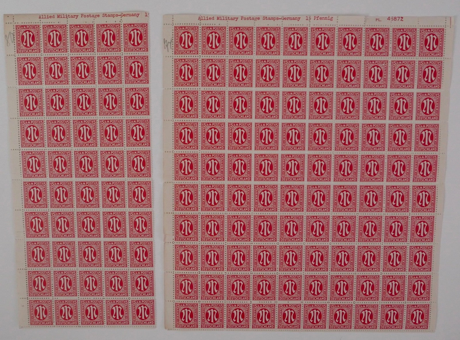 Großes Konvolut AM Post Postfisch Deutschland Briefmarken Bogen Bogenteile 1945