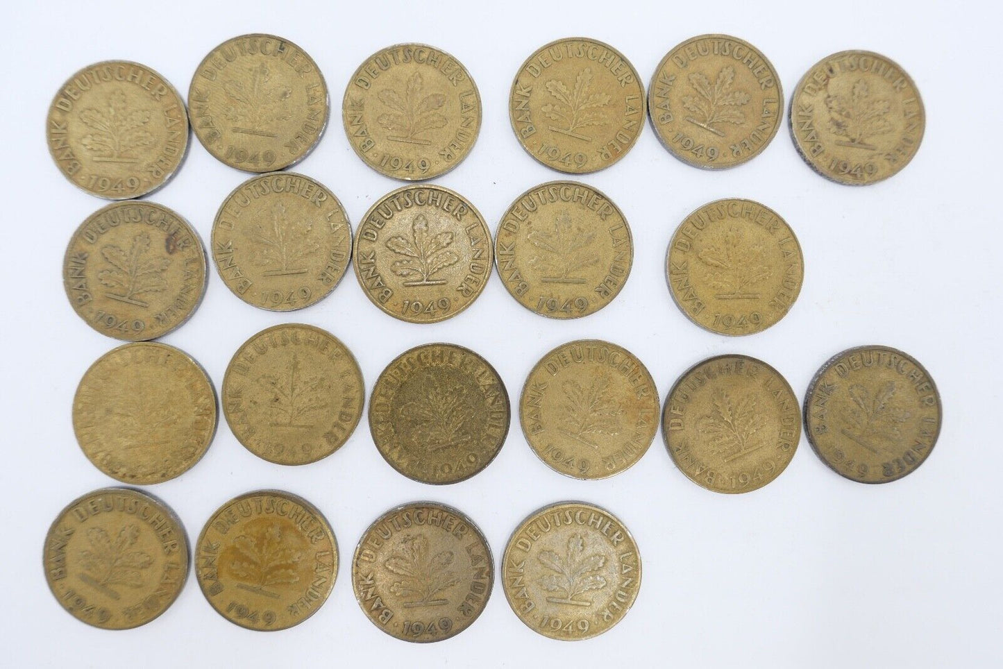 21x 10 Pfennig 1949 D F G J Jäger J. 378 ss-vz