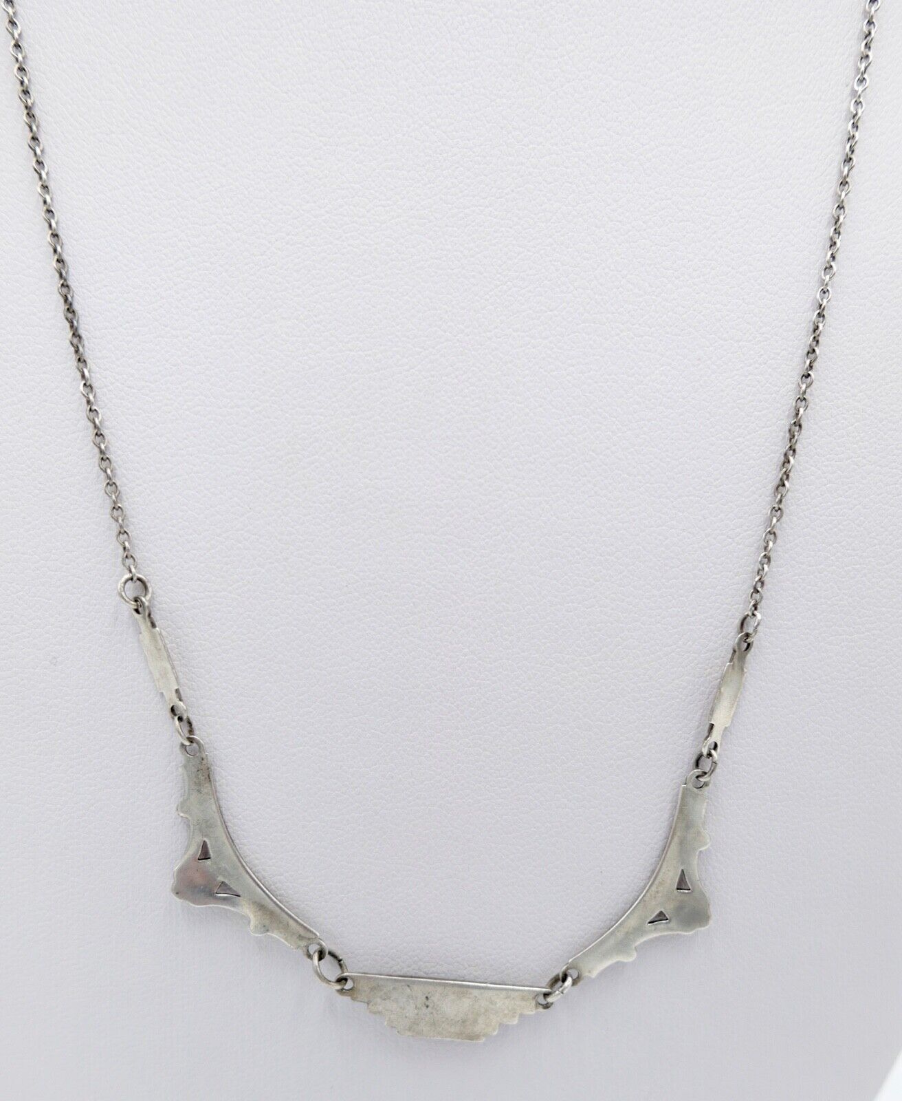 Antike filigrane 800 Silber Kette Collier 50 cm mit Markasiten und Onyx