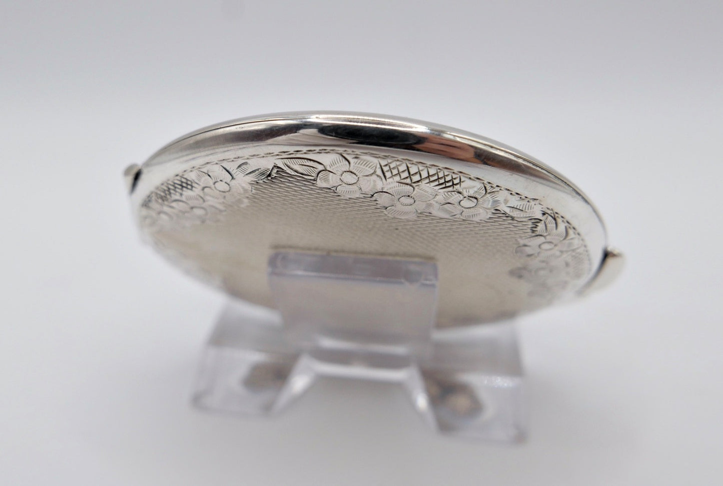 Antike Silber Puderdose Josef Pauser Schwäbisch Gmünd 830S Guilloche Jugendstil