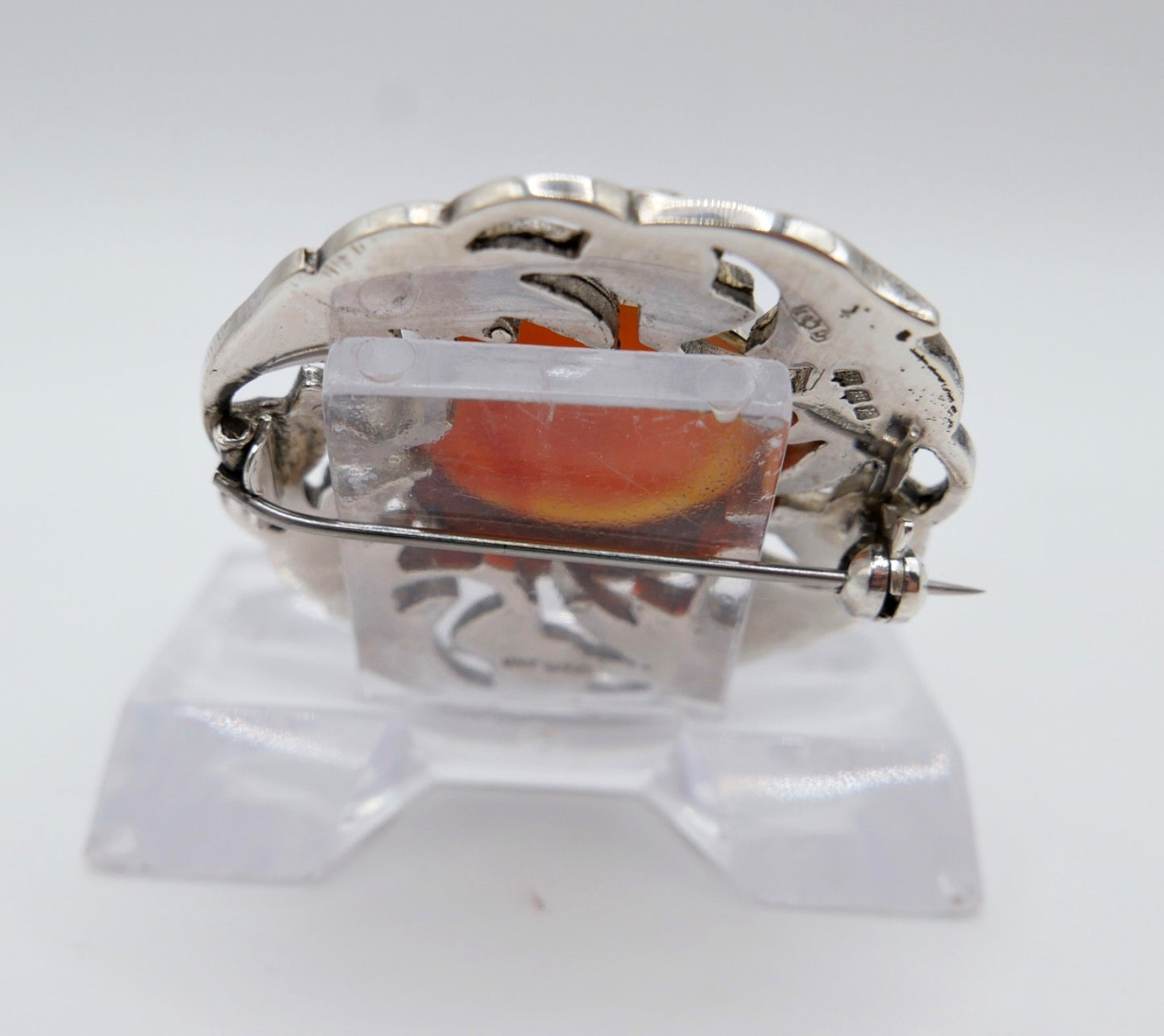 Vintage Thomas Ebbutt Schottland Silber Brosche Karneol Achat Edinburgh T.E.