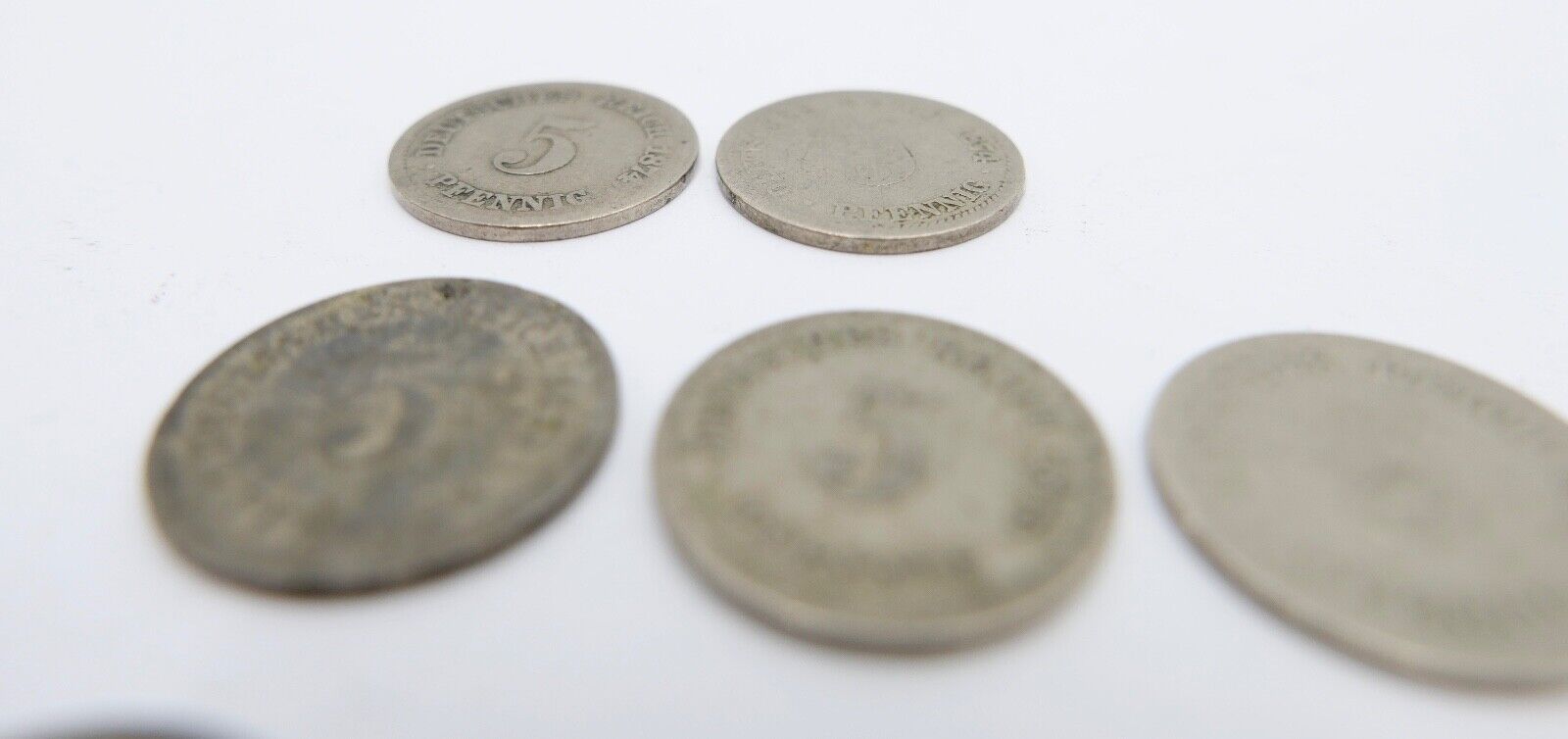 8x 5 Pfennig 1874-1888 Kaiserreich Jäger J.3 ge-s