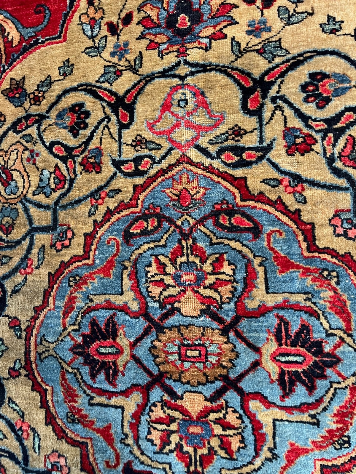 Großer Kashan alter Orientteppich Perserteppich old carpet 382x270 cm