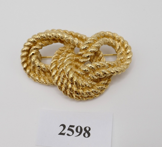 Seilknoten Brosche Christian Dior 70er Jahre vergoldet Henkel & Grossé