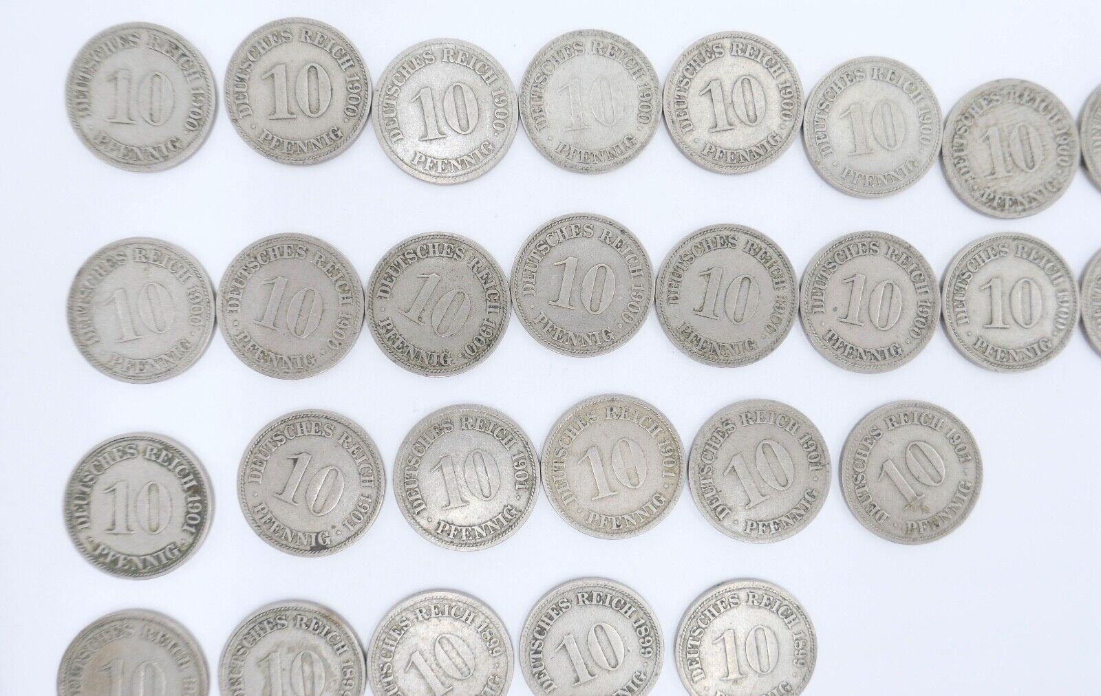 48x 10 Pfennig Kaiserreich 1890 - 1901 Jäger J. 13 ss-stg