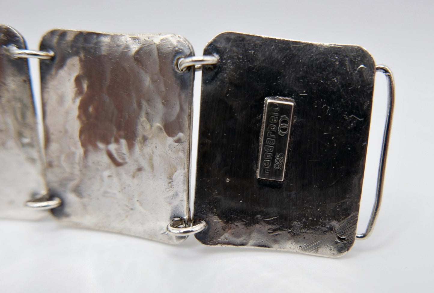 70er Vintage Armband Silber 925 Bernstein Adolf Regelmann gehämmert Handarbeit