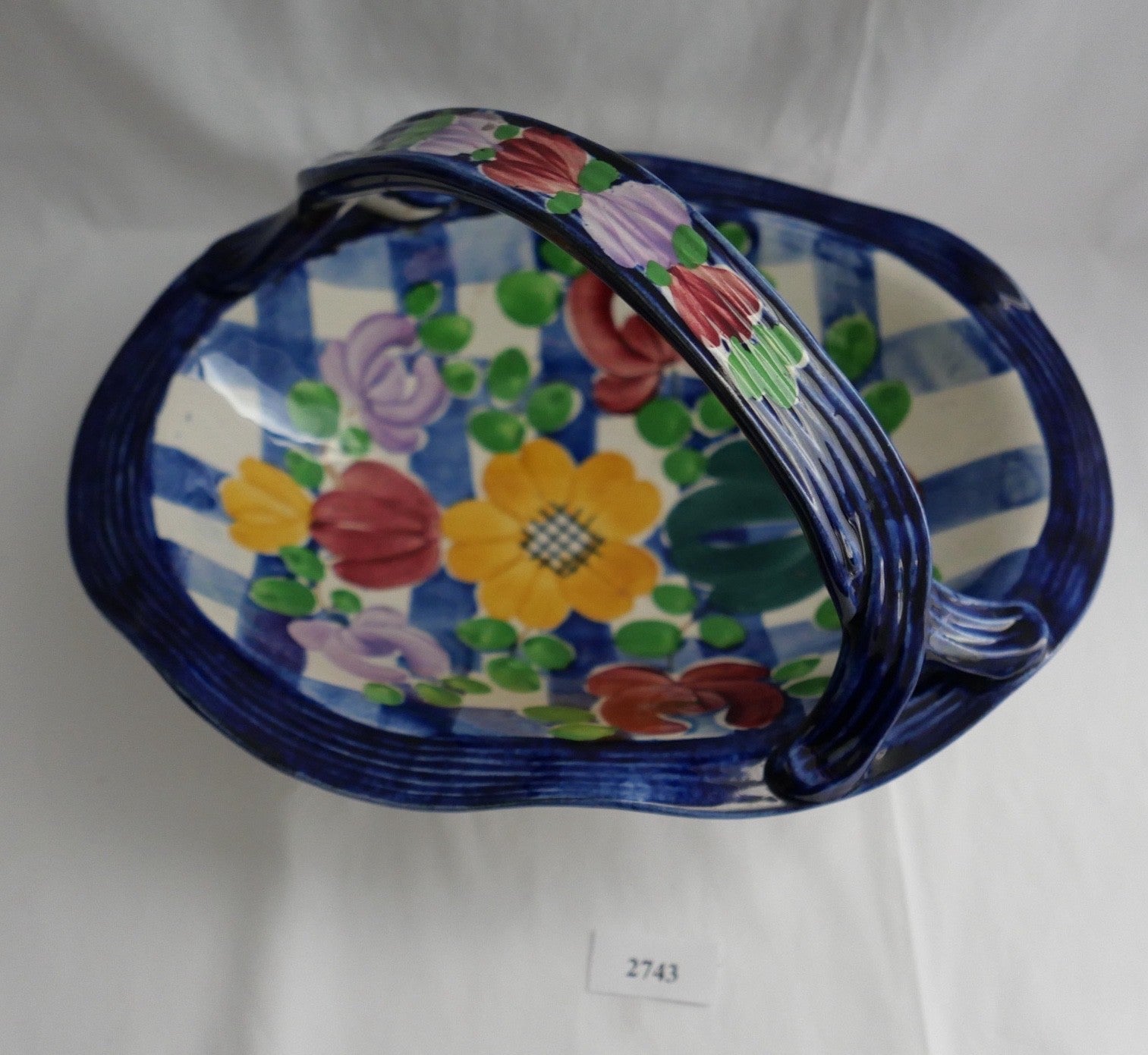 Villeroy & Boch Dresden Tegernsee Henkelkorb Keramik handbemalt Blumenkorb 31 cm