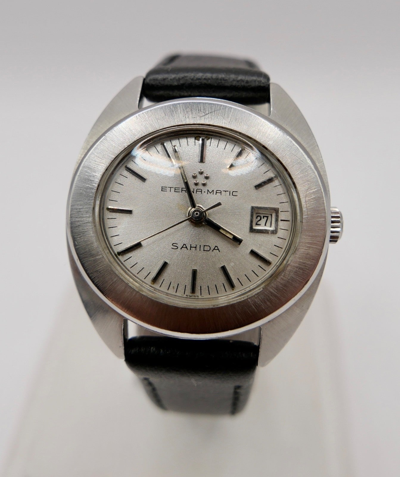 70er Eterna-Matic Sahida Damenuhr Automatic graues Zifferblatt 161T Cal. 12671