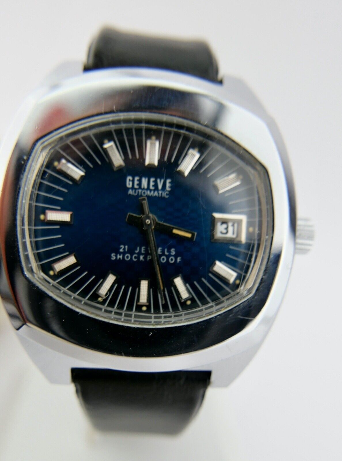 GENEVE Automatic Herren Armbanduhr INT 7522/3 Duromat ZB blau sehr selten NEUwer