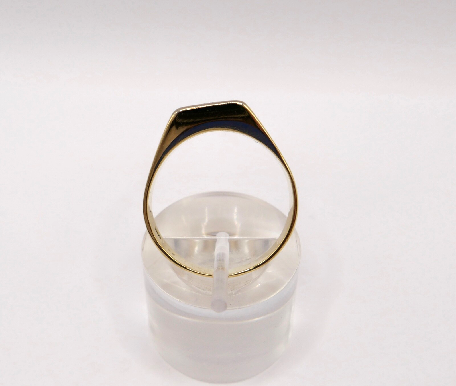 80er Solitär Herren Ring Gelbgold 750 / 18K Gr. 63 Diamant Brillant Jahre 0,52Ct