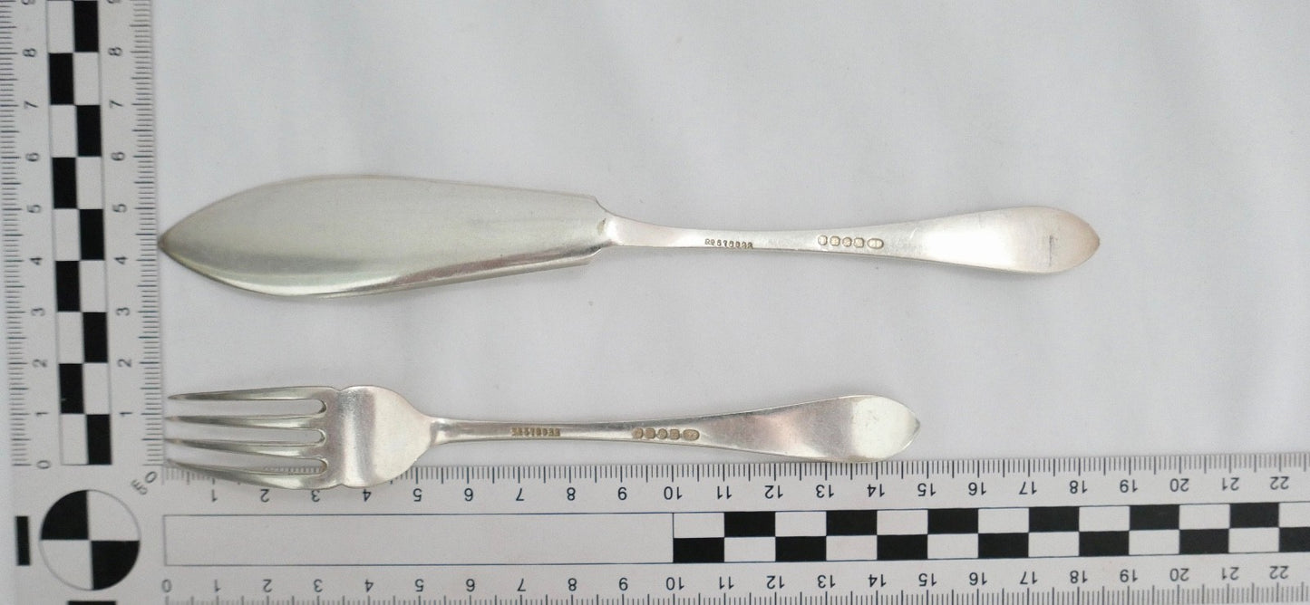 Fischbesteck 23 Teile John Round & Son Ltd EP Electro Plattet Pat. Nr. 516922