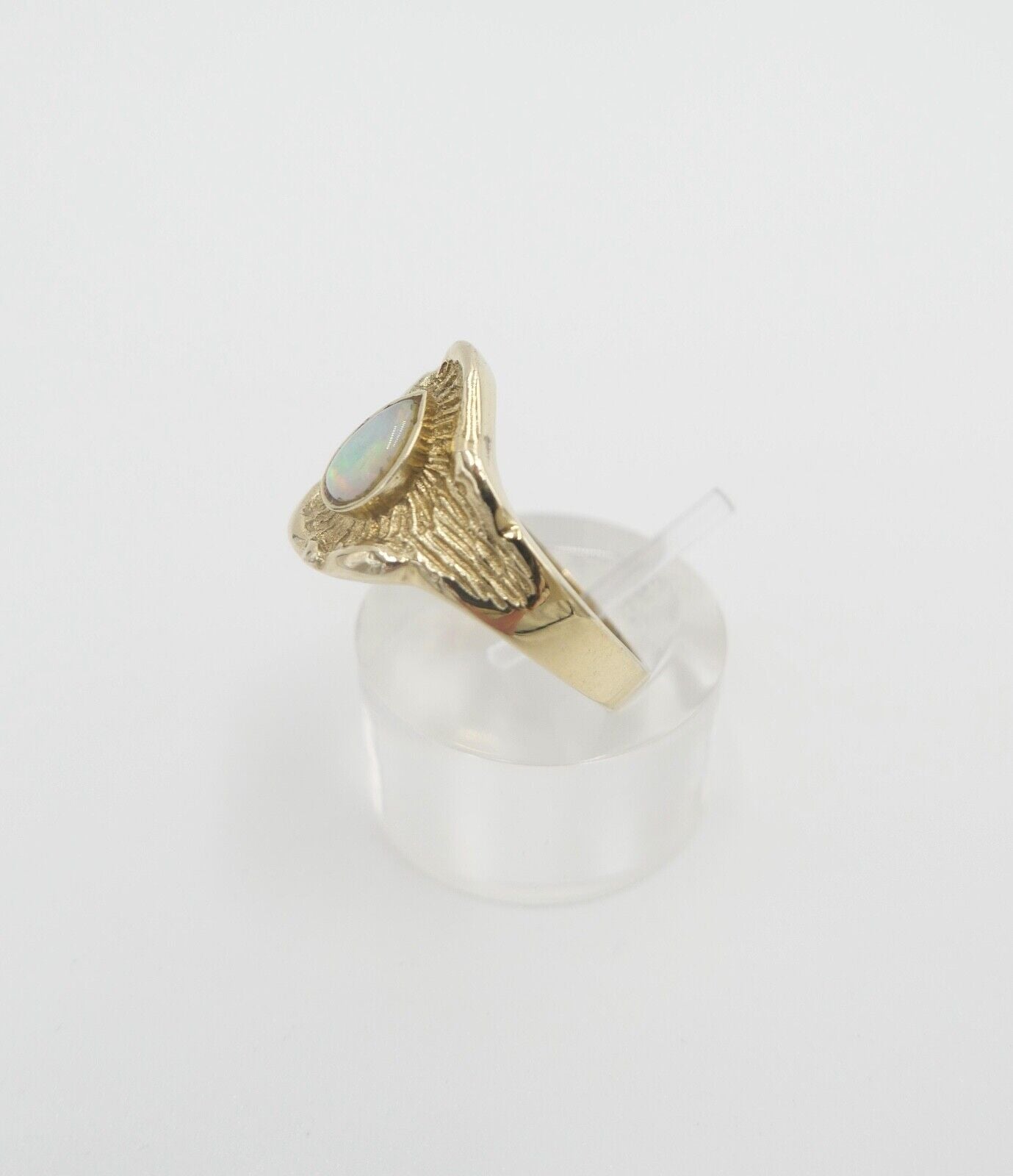 80er Jahre Damenring mit Opal Tropfenform Ring Gold 333 / 8K Gr. 59