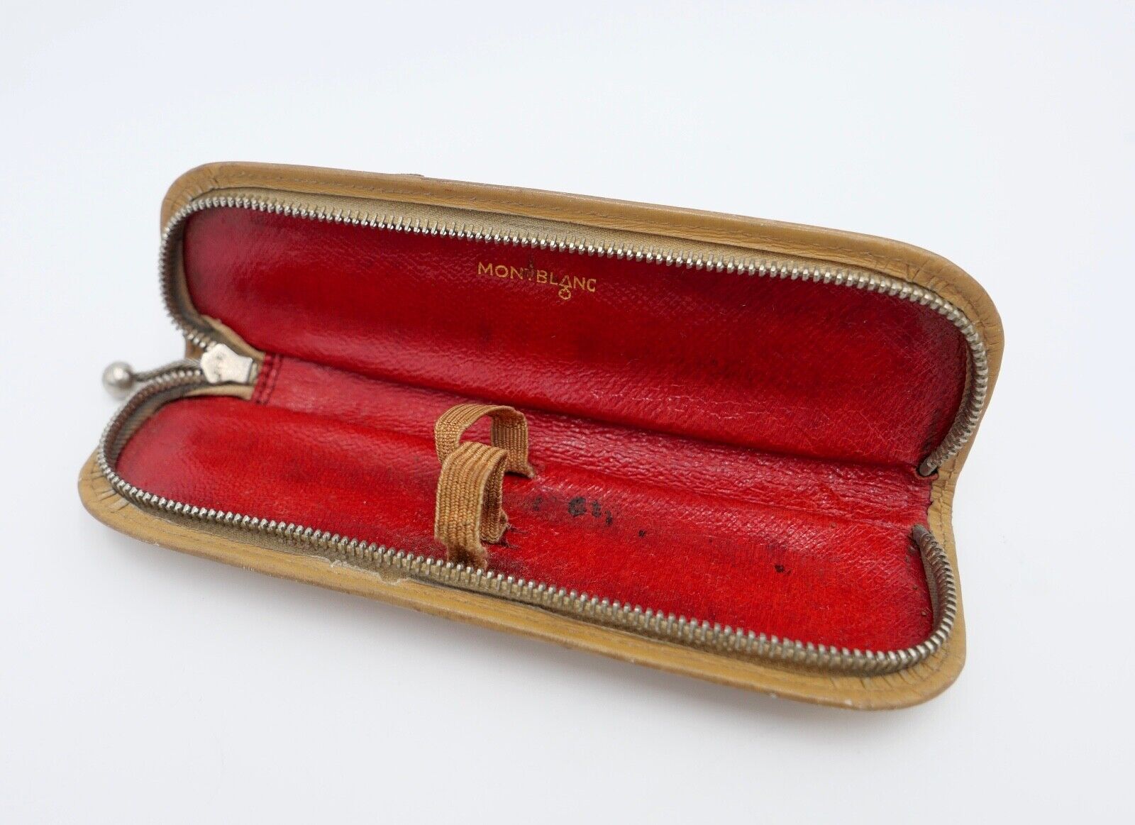 vintage MONTBLANC Leder Etui innen rot für 2 Kugelschreiber / Stifte