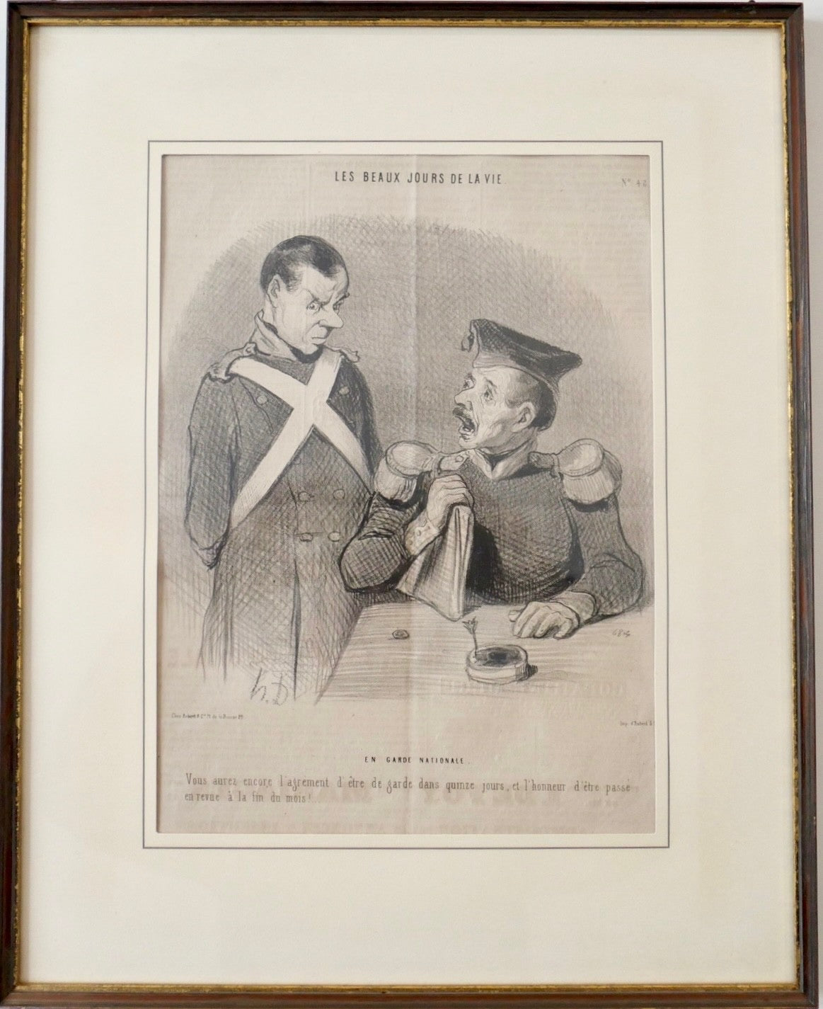 Honoré Daumier Lithographie En Garde Nationale (1845)