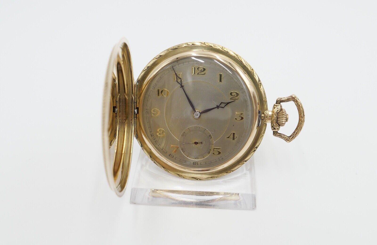 JHH J.H. Hasler & Fils 1916 - 1925 Savonette Taschenuhr 585 / 14K GOLD Ø 53 mm