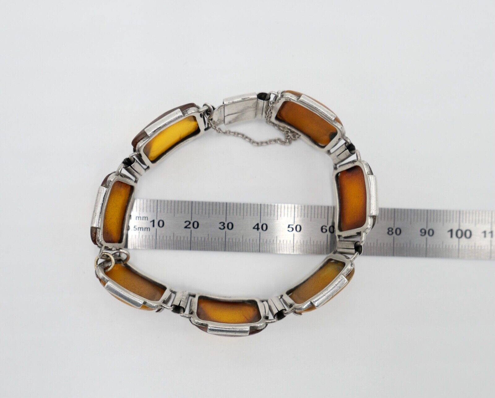 Butterscotch Armband Bernstein 835 Silber 27,9 gr silver Amber