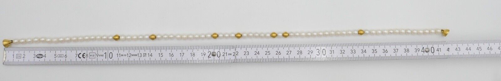 80er Jahre Akoya Perlenkette Collier 43 cm Magnetverschluß Gold 585 / 14K Ø 6 mm