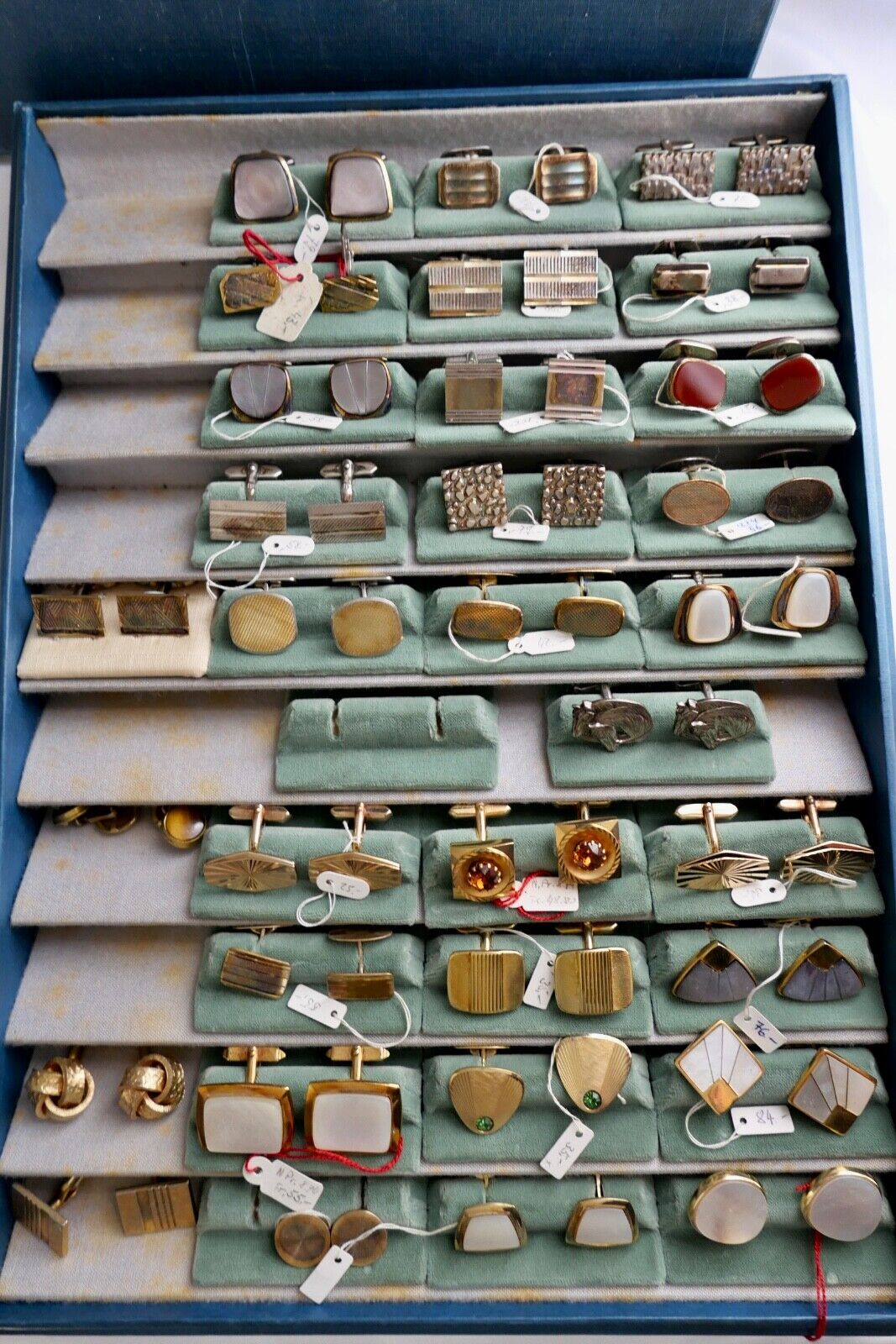 Konvolut SILBER & VERGOLDET Manschettenknöpfe Juwelierauflösung NEU 32 Stück - Antikhandel-Stuttgart