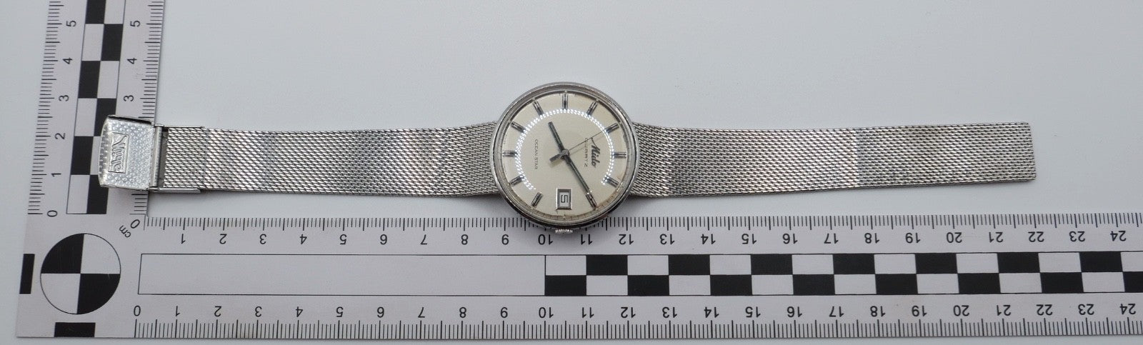 Mido Ocean Star Quartz Herren Uhr 36mm Stahl Datum Swiss Made Ref. 0581