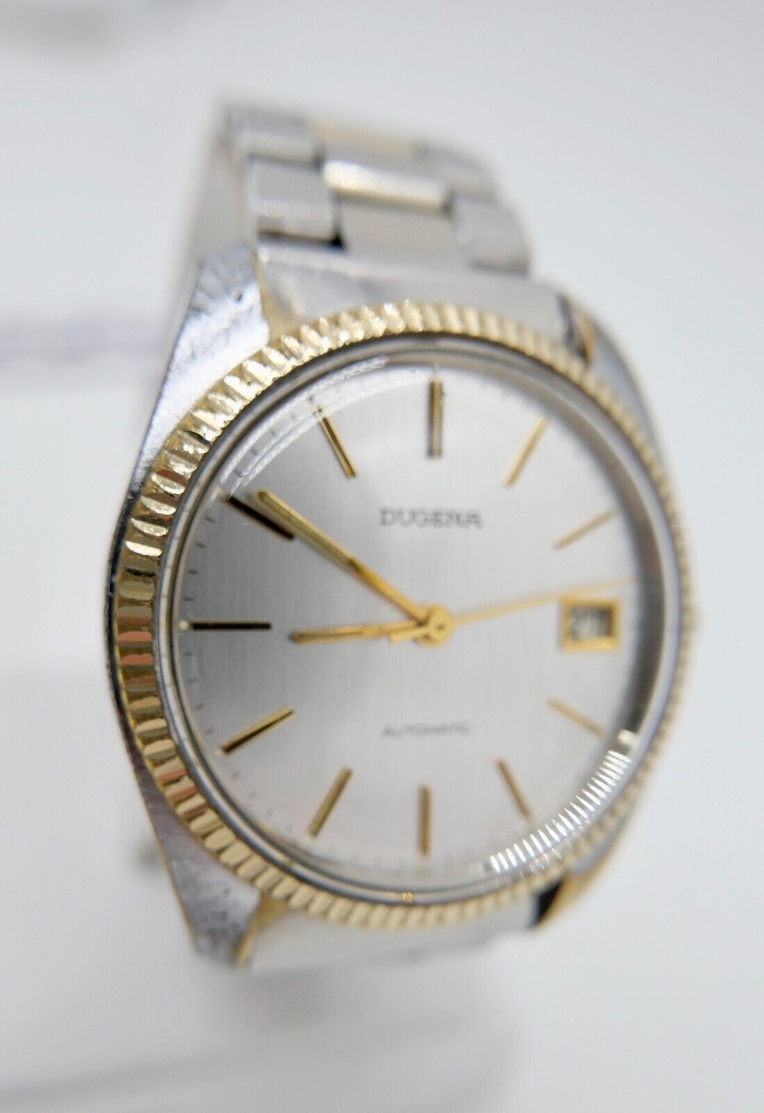 DUGENA 1970er Automatic Kal. PUW 1661S  2529 Stahl Gold Armbanduhr Datum