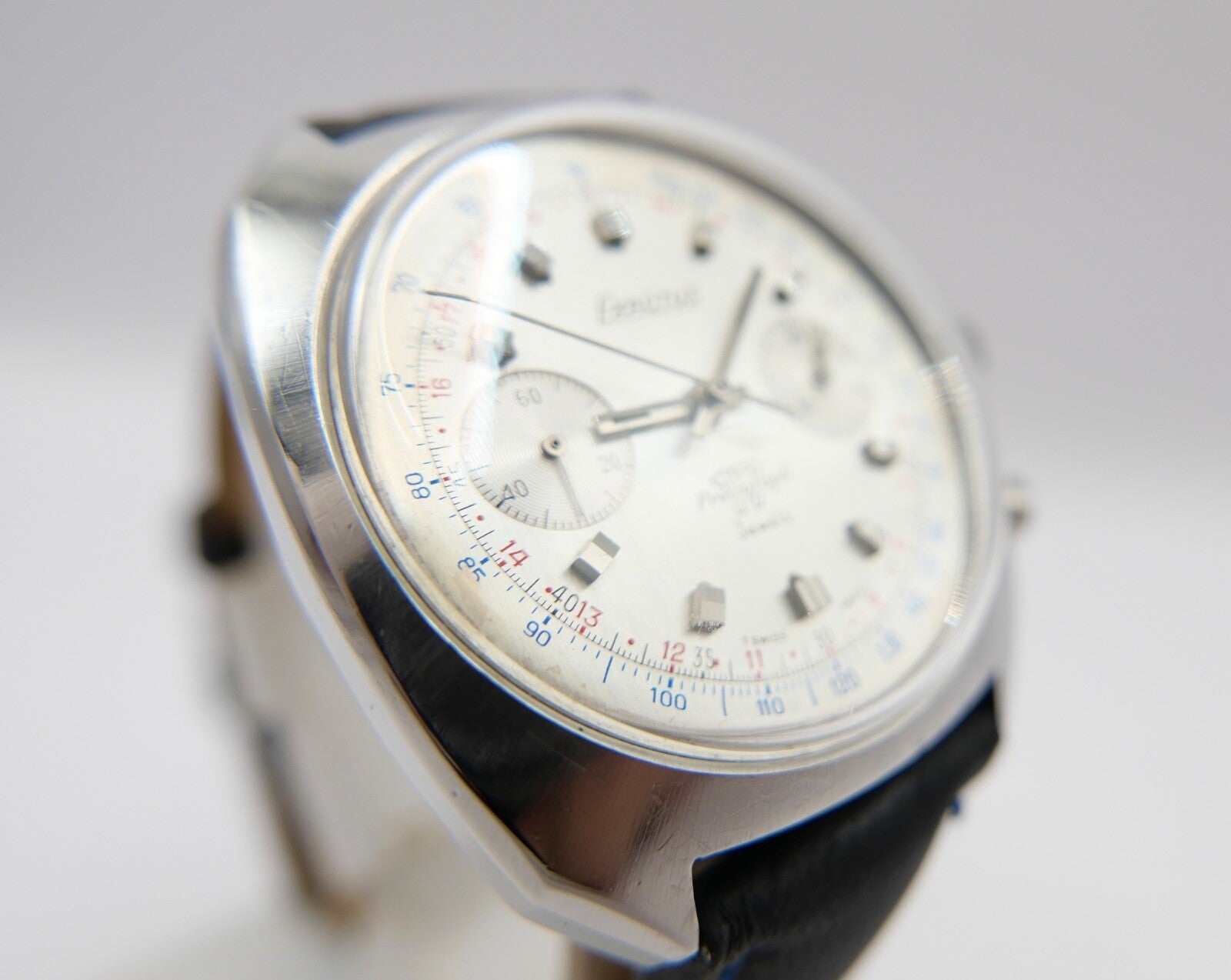 Exactus 1002 Precigraph 37mm Herren Venus 175 Armbanduhr neuem Lederarmband