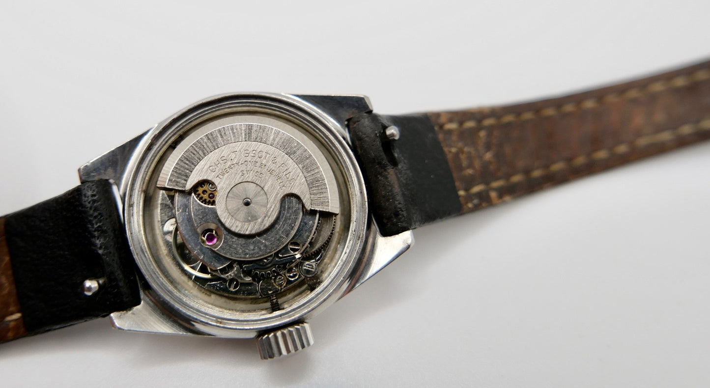 60er TISSOT SEASTAR PR 516 Damenuhr Automatik Cal. 743 Lederarmband 24 mm