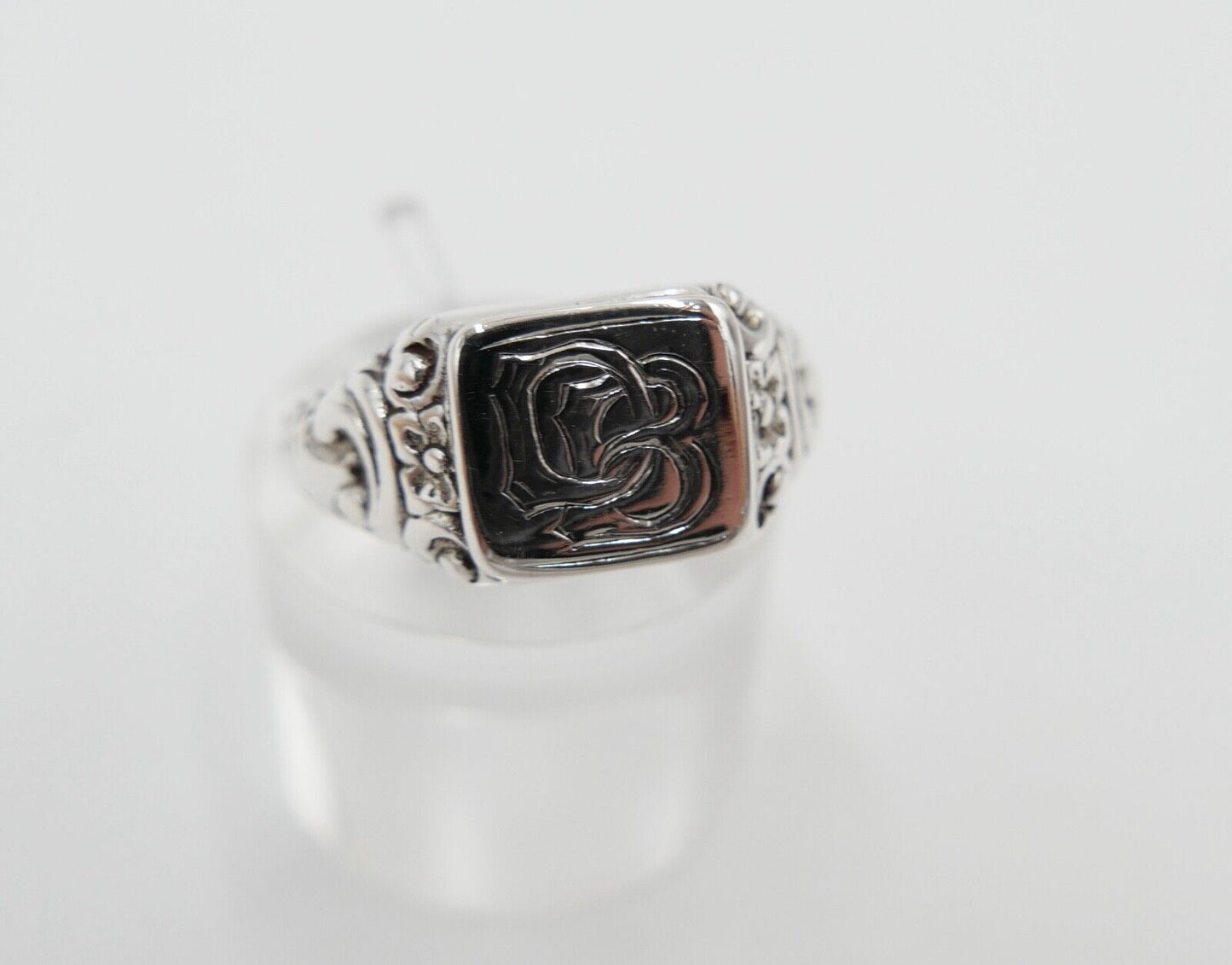 Siegelring Jugendstil Monogramm DB BD Herrenring Ring 835 Silber Gr. 58