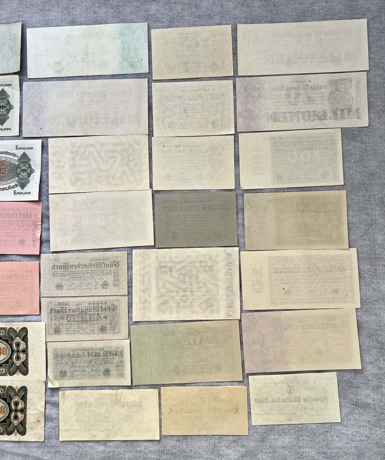 Posten 37x Inflation Geldscheine Banknoten Mio Mrd Mark UNC dt. Reich Ro. 111c