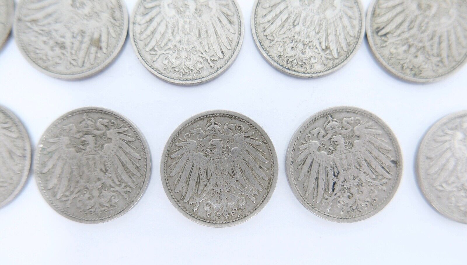 42x 10 Pfennig Kaiserreich 1912 1913 1914 1915  Jäger J. 13 ss-stg