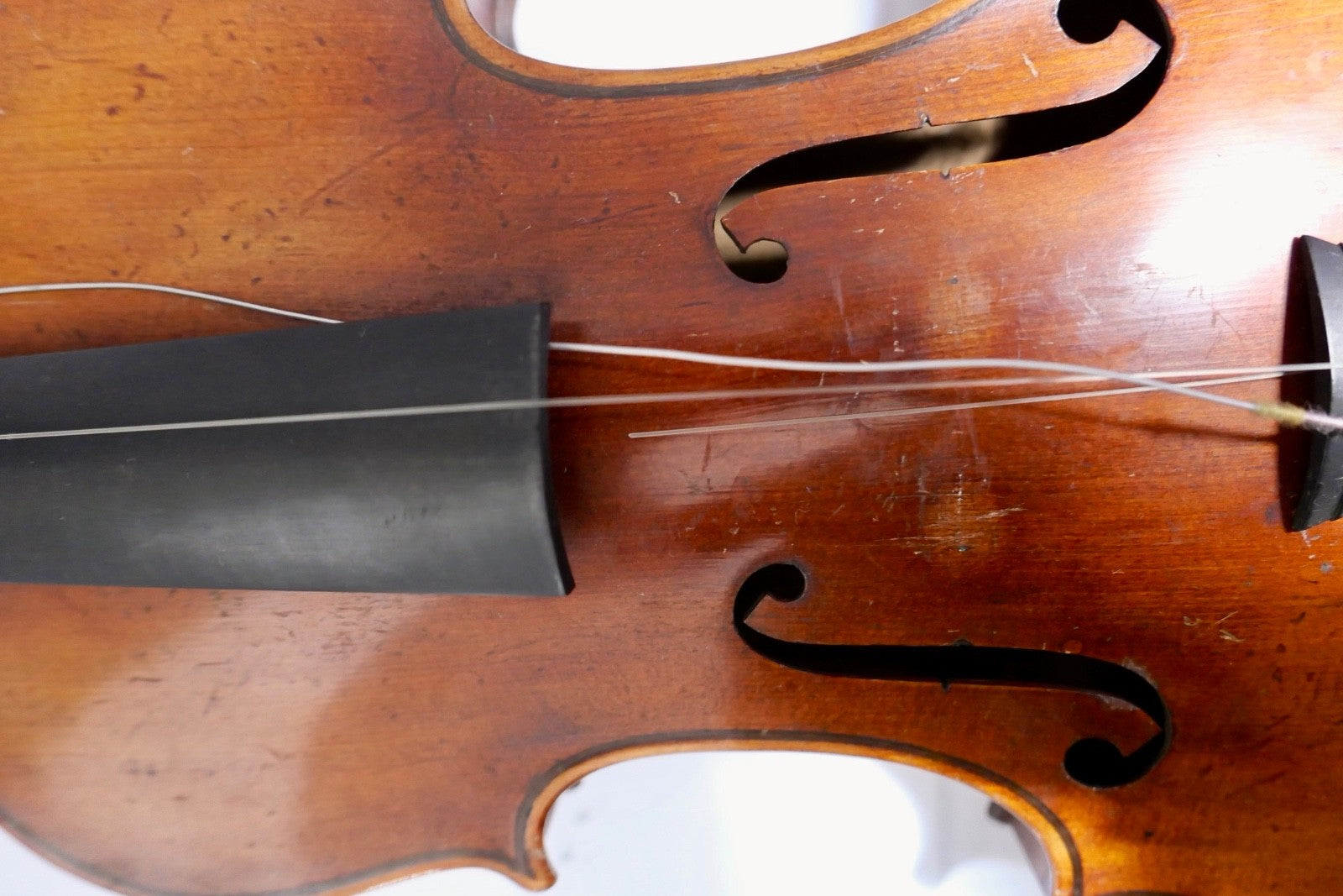 Alte Stradivarius Kopie Geige im Holzkasten mit Bogen & Zubehör Konvolut