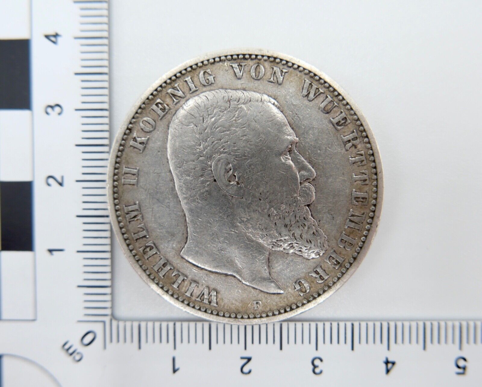 5 Mark 1895 F Silbermünze " Wilhelm König von Württemberg " Jäger J.176