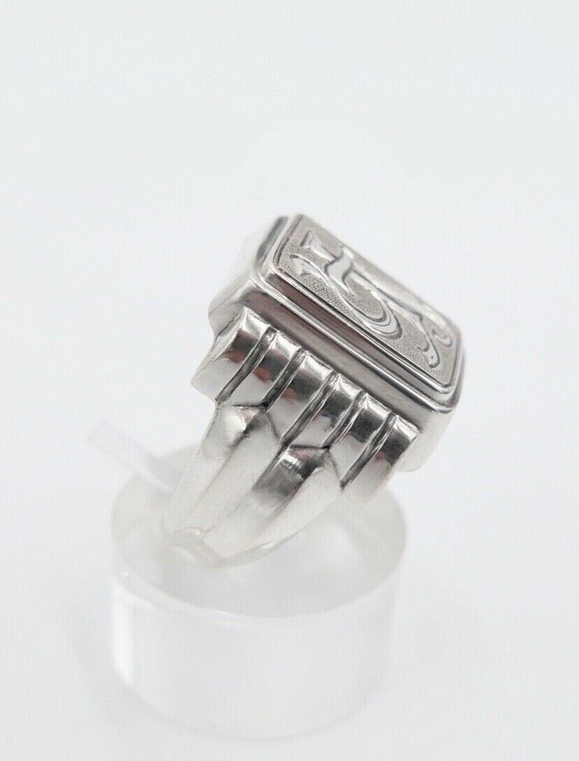 ART DECO Siegelring Monogramm YJ JY Herrenring Ring Silber 835 S Gr. 63