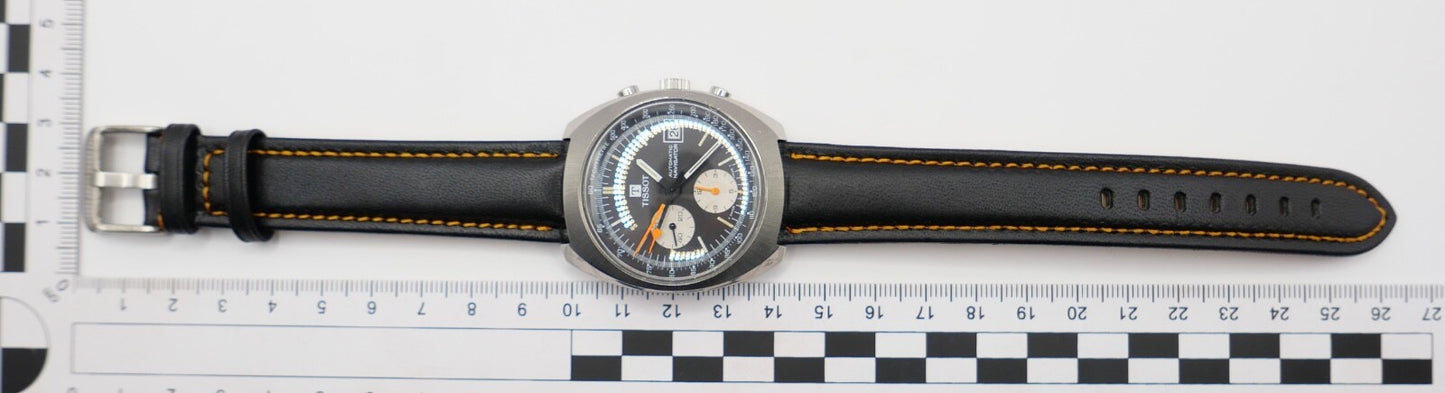 TISSOT 45501 Chronograph 39mm Herren Cal. 2170 Armbanduhr Panda ZB Lederarmband