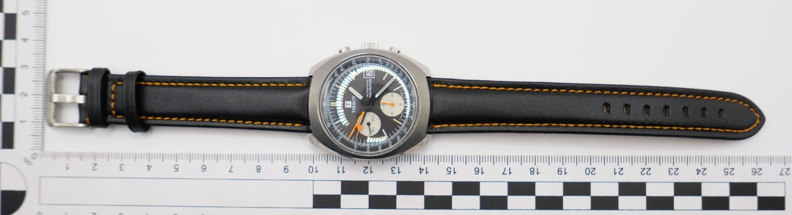 TISSOT 45501 Chronograph 39mm Herren Cal. 2170 Armbanduhr Panda ZB Lederarmband