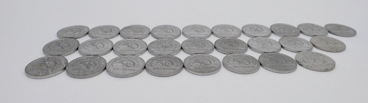 27x 50 Pfennig 1922 Jäger E / D Weimarer Republik  J.301 ss-vz