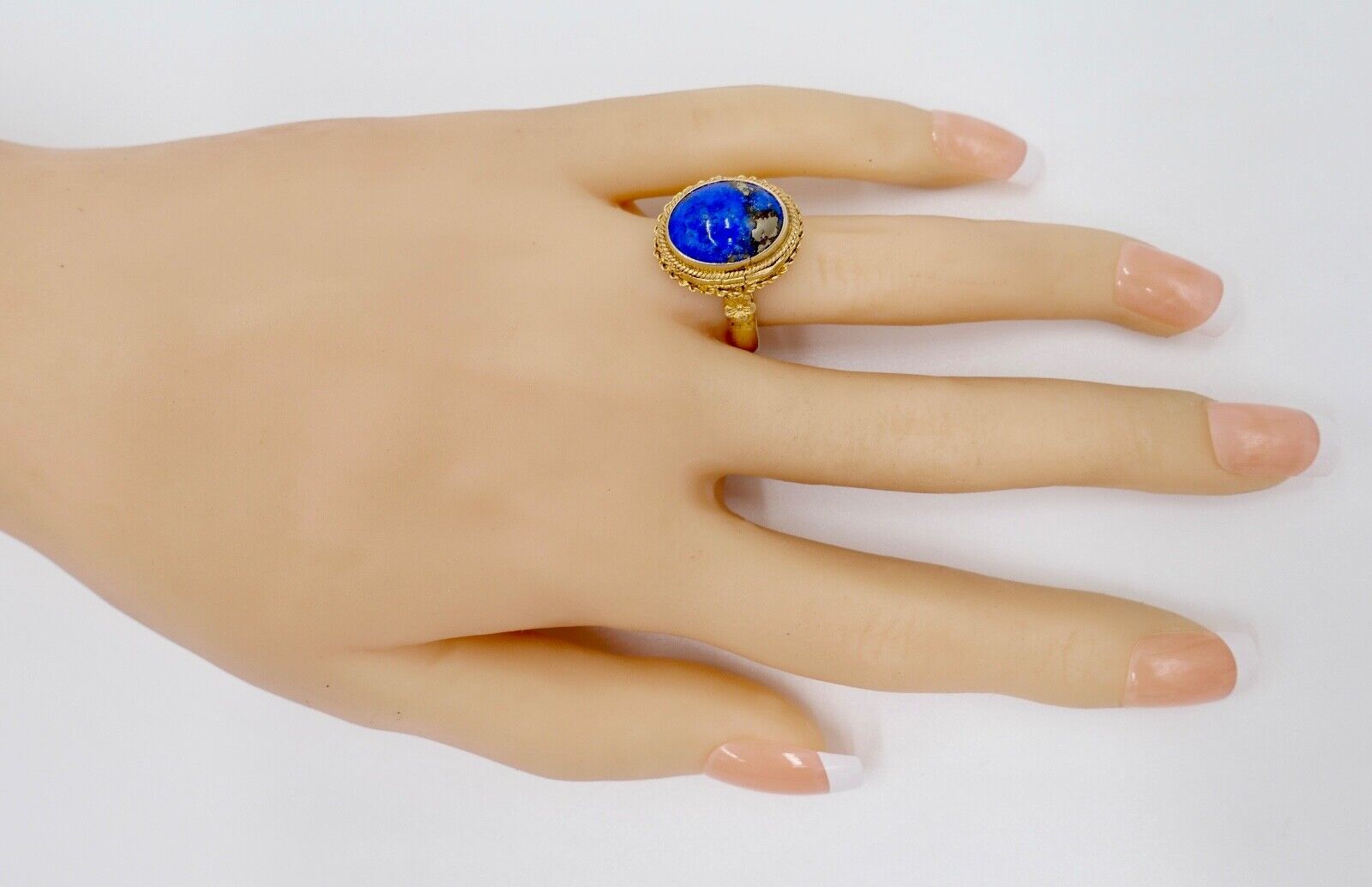 Lapislazuli Lapis Lazuli Ring Silber vergoldet 1960er Jahre China