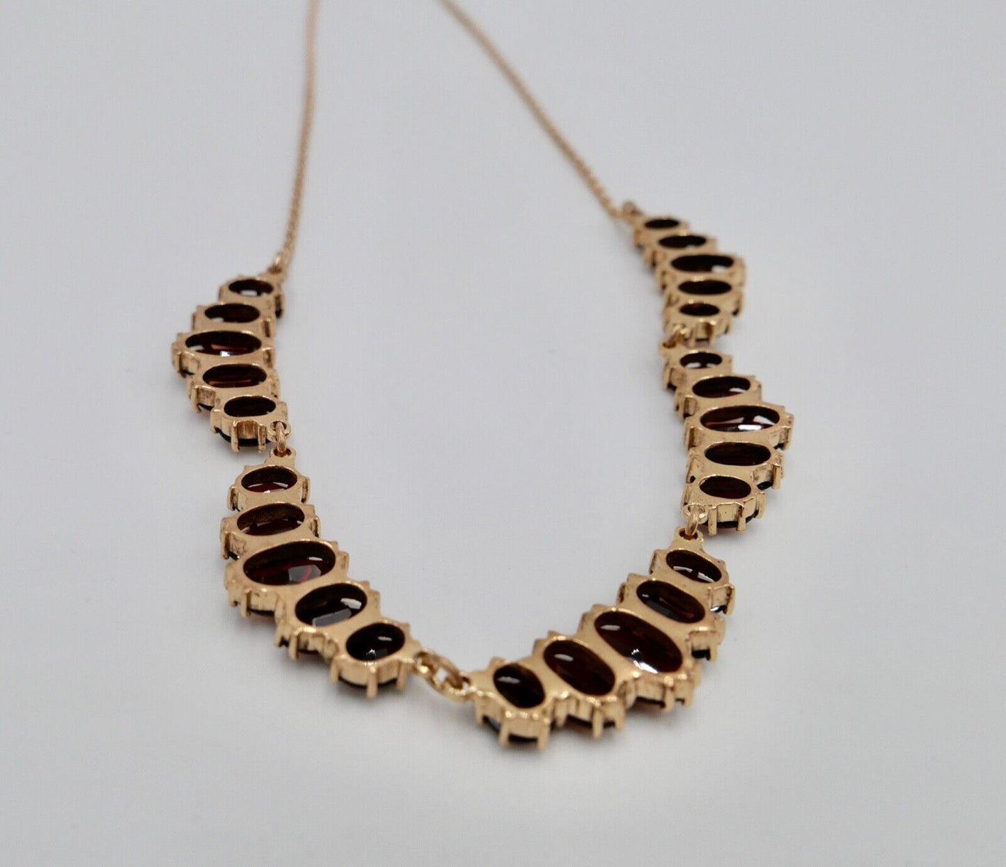 Alte Collier Kette 46cm Rotgold 333 8K Gold mit Granat 