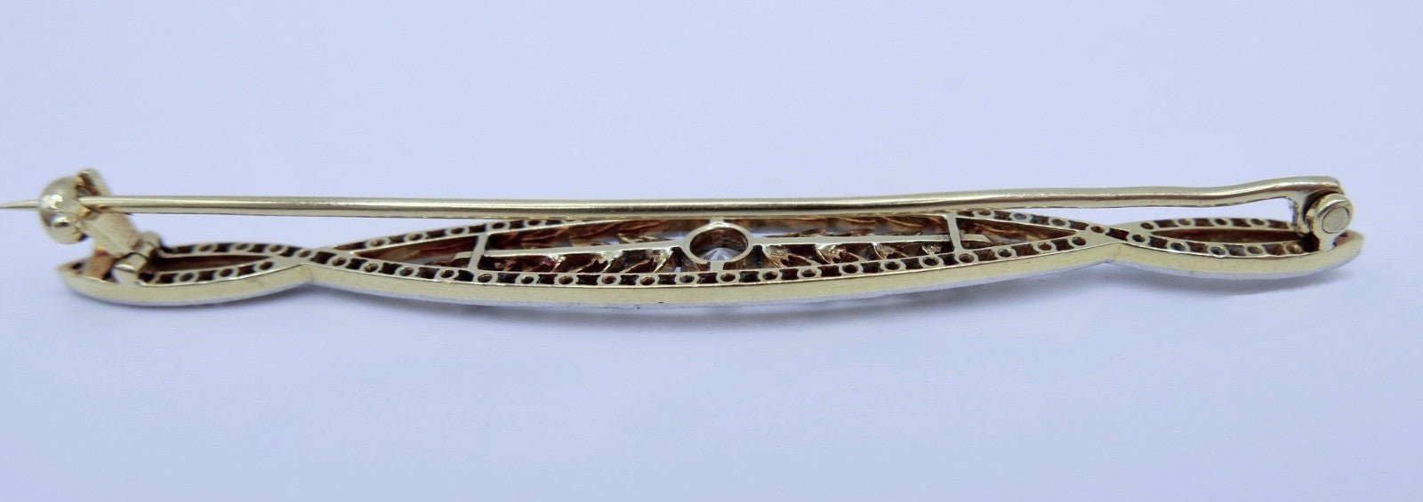 Floral antik Jugendstil Brosche Diamant 750 Gold Platin Altschliff Rosen 1,04Ctw
