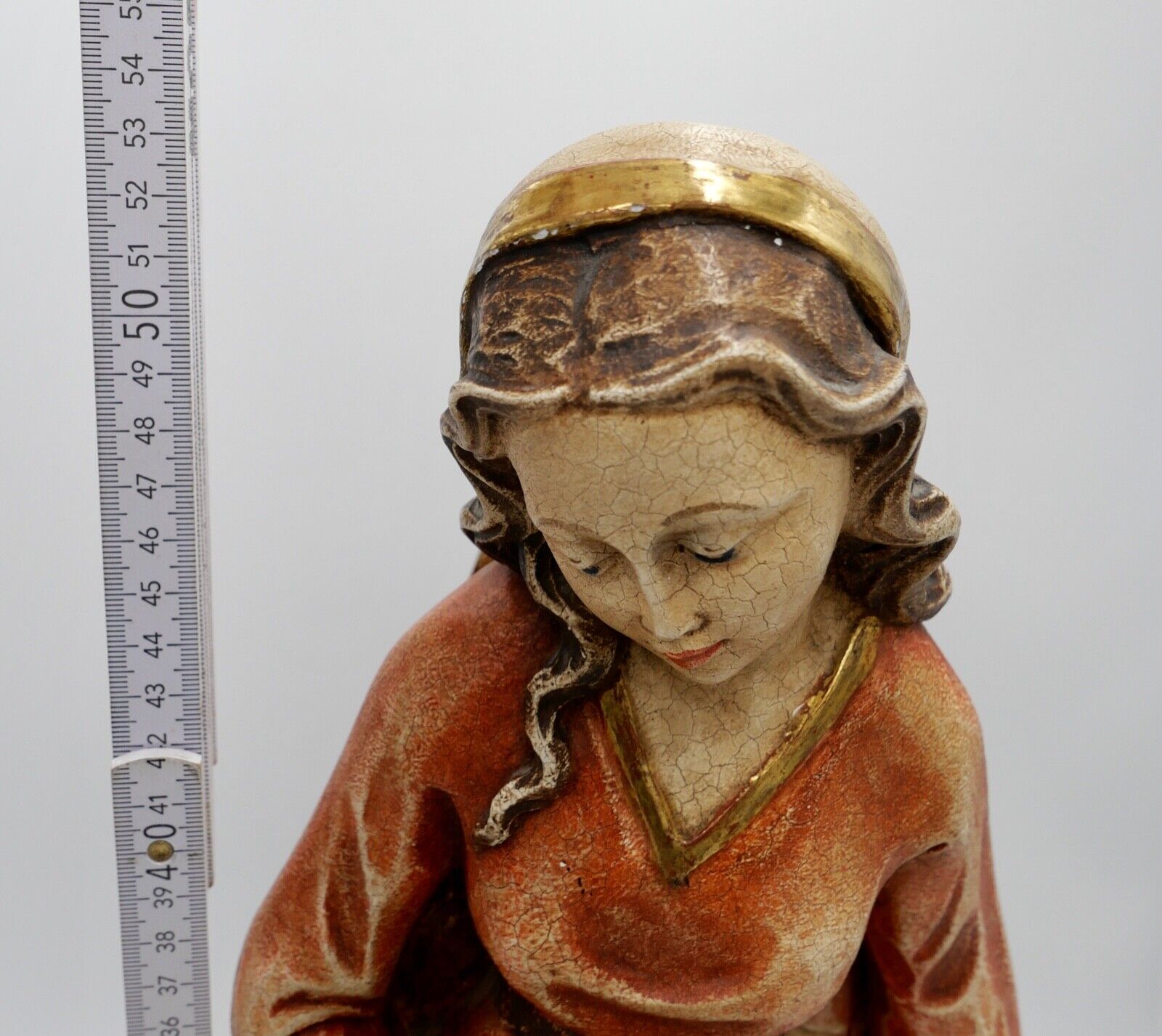 Alte Holzfigur 53cm Holz Heilige Elisabeth Schnitzer Adolf Kasslatter SÜDTIROL