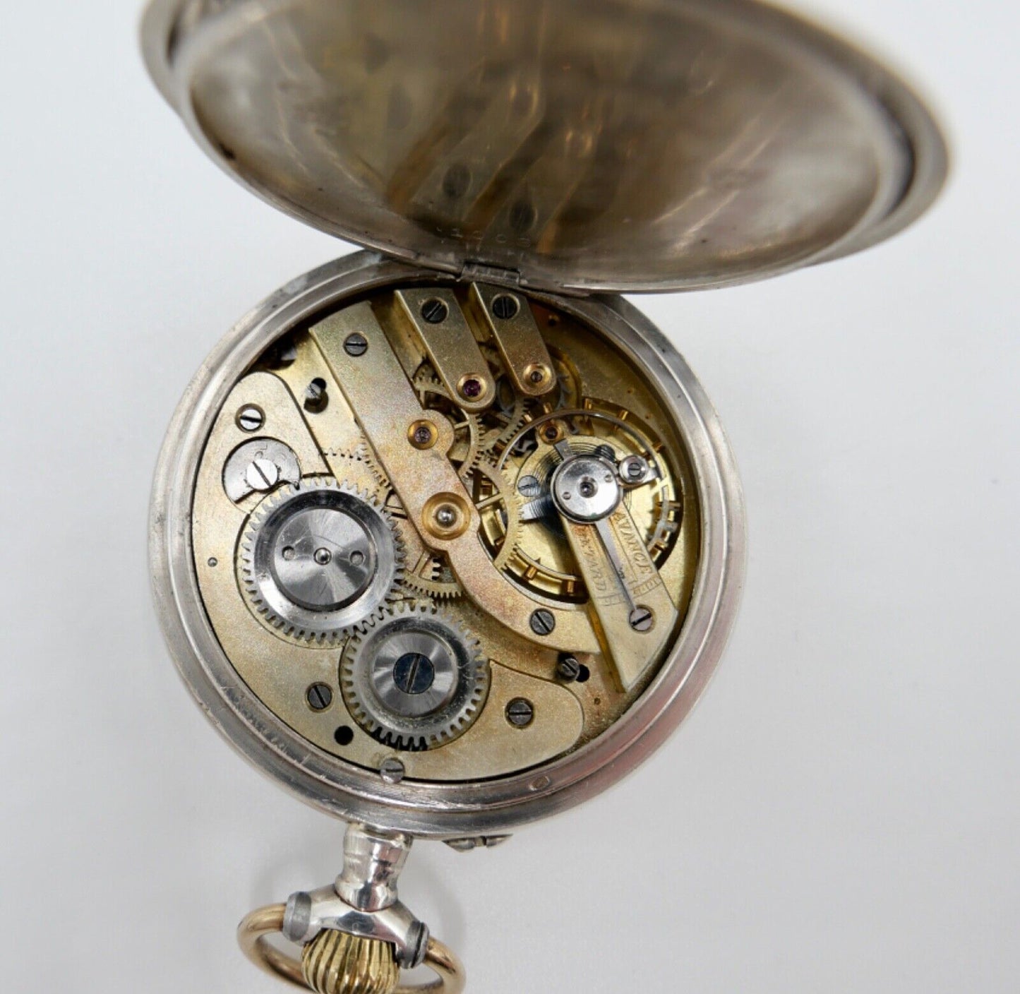 VORWÄRTS Open Face 800 Silber Taschenuhr um 1900 K&CI Schweiz